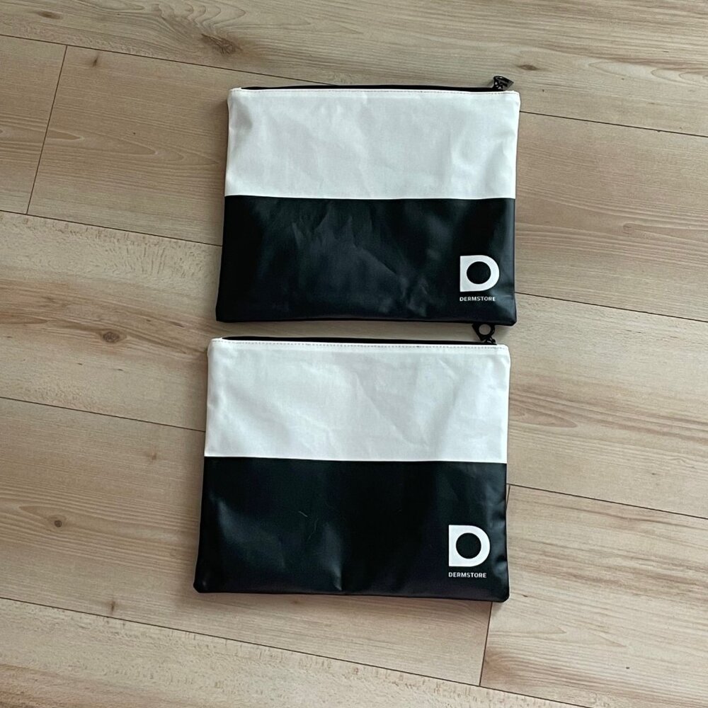 Two large Dermstore makeup bags NWOT